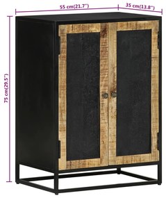 Aparador com 2 portas 55x35x75 cm mangueira maciça/ferro