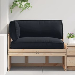 vidaXL Conjunto de Almofadas para Palete 3 pcs Preto 120 x 80 x 12 cm