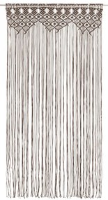 Cortina em macramé 140x240 cm algodão cinzento-acastanhado