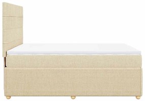 Cama com molas/colchão 140x190 cm tecido cor creme