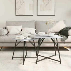 Conjunto de Mesas de Apoio 2 pcs Cinzento Sonoma em Madeira e Metal