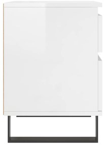 Mesa de cabeceira 2 pcs derivados de madeira branco brilhante