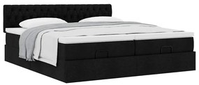 63 / 5,000vidaXL Estrutura de cama otomana com colchões tecido preto