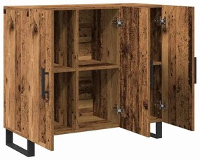 Sideboard vidaXL com 3 Portas em Madeira Antiga 90x34x80 cm em Madeira