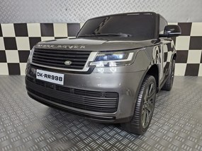 Carro elétrico para crianças RANGE ROVER VOGUE 24V, 2 Lugares, Pneus Borracha, Assento pele, Luzes Cinzento