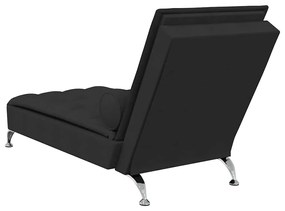 Chaise lounge de massagem com rolo tecido preto