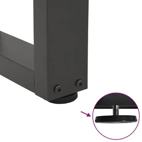 Pés para mesa de jantar em V, 3 peças, antracite, 90x (72-73,3) cm, aç