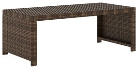 5 pcs conjunto lounge jardim c/ almofadões vime PE castanho