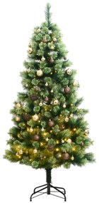 vidaXL Árvore Natal artificial articulada c/ 300 luzes LED+bolas 210cm