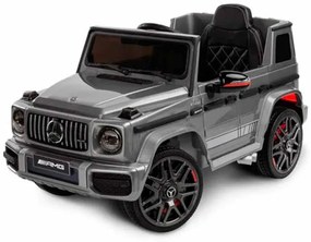 Carro elétrico para crianças 12V Mercedes G63 pneus de borracha, banco de couro Cinzento