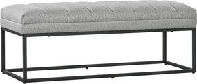 HOMCOM Banco com design industrial, Banco de cama, Pés metálicos, Rosa + Preto | Aosom Portugal