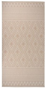 Tapete de tecido plano p/ exterior 100x200 cm riscas castanhas