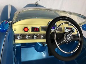 Carro elétrico para crianças 12V Mercedes-Benz 300S Classic com pneus em EVA e assento em pele artificial Azul