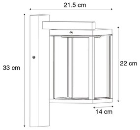 Lanterna de parede exterior preta incl. LED e sensor crepuscular - Ferdinand Moderno