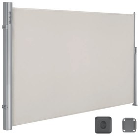 Toldo lateral retrátil para varanda, jardim e terraço | SONGMICS | bege|cinzento | GSA205E.