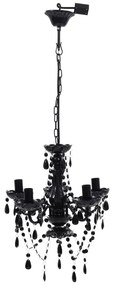 Lustre preto com 5 lâmpadas