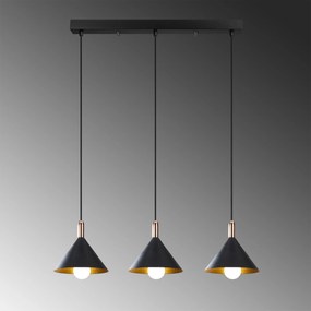 Chandelier Berceste – Preto – 37 cm Diâmetro, 122 cm Altura
