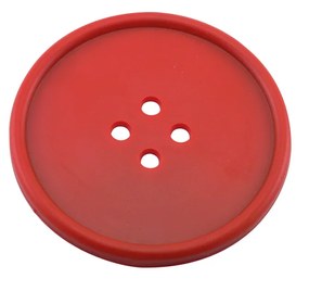 Base Copo Botão Borracha 10cm Pack 8 Vermelho