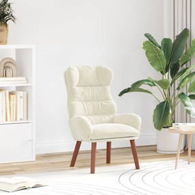 vidaXL Poltrona Relaxante em Veludo Creme