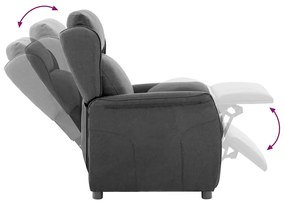 Cadeira Recliner Cinza Escuro em Tecido