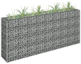 Canteiro elevado/cesto gabião 180x30x90 cm aço galvanizado