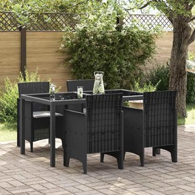 vidaXL Cadeiras de Jardim com Almofadas 4 pcs Antracite Rattan Sintético