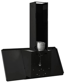 Exaustor de parede 90 cm aço inoxidável e vidro temperado preto