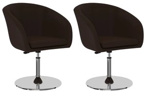 vidaXL Cadeiras de jantar 2 pcs couro artificial castanho