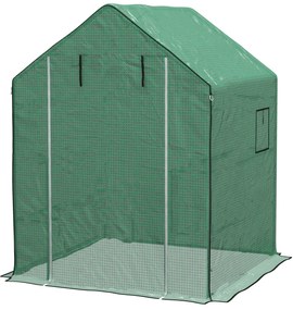 Outsunny Cobertura de Substituição para Estufa 140x143x190 cm com Janela, Porta com Fecho Éclair, Proteção Anti-UV para Plantas, Verde
