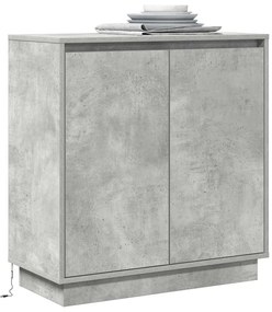 Buffet vidaXL com LED Cinza Concreto 71x34,5x75 cm de madeira engenhei