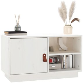 Móvel de TV 70x34x40 cm madeira de pinho maciça branco