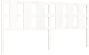 Cama sem colchão 200x200 cm madeira de pinho maciça branco