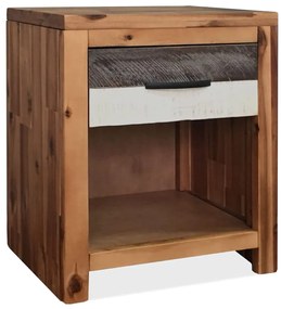 vidaXL Mesa de cabeceira em madeira de acácia maciça 40x30x48 cm