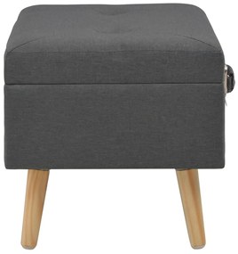 Banco de arrumação 40 cm tecido cinzento-escuro