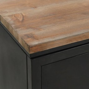 Secretária pedestal duplo madeira abeto maciça aço 120x50x76cm