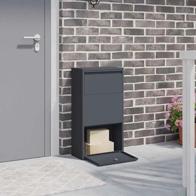 vidaXL Caixa de Correio para Pacotes Antracite 44x22x82 cm Aço