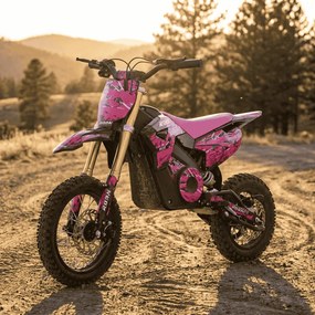 Mini moto elétrica para crianças MINICROSS 1100W Roan 903 motor eléctrico Brush 12/10" Rosa