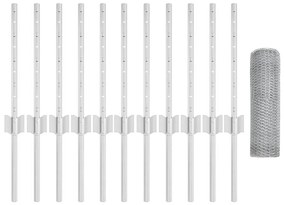 Postes de Cerca vidaXL 11 pcs U-Channel 40 cm Aço Galvanizado