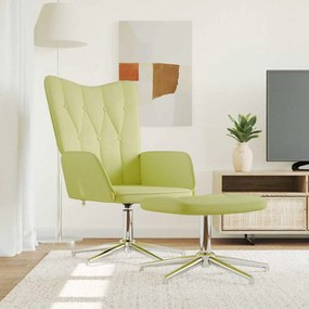 vidaXL Cadeira de descanso com banco tecido verde