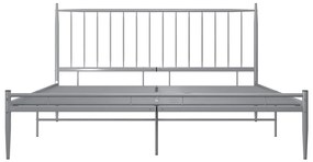 Estrutura de cama 200x200 cm metal cinzento