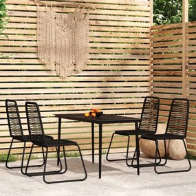 vidaXL 5 pcs Conjunto de jantar para jardim preto