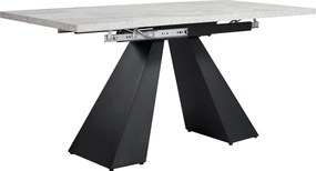 Mesa de jantar extensível, para sala de estar e escritório em casa, 159x74x77 cm, Preto+Cinzento