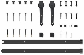 Porta Deslizante vidaXL com Conjunto de Ferragens Branca 83x232 cm Mad