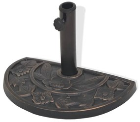 Base para guarda-sol em resina semicircular bronze 9 kg