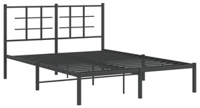 Estrutura de cama com cabeceira 135x190 cm metal preto