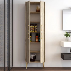 Armário Multiusos Berlin A – Travertino – 60 cm x 200 cm x 35 cm