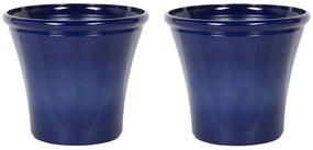 Conjunto de 2 vasos em azul marinho ⌀ 46 cm KOKKINO Beliani