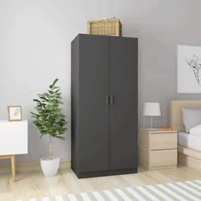 vidaXL Roupeiro 80x52x180 cm contraplacado cinzento