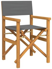 Cadeiras de realizador dobráveis 2 pcs teca maciça cinzento