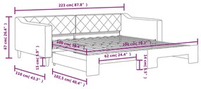 Sofá-cama com gavetão 100x200 cm tecido cinzento-escuro